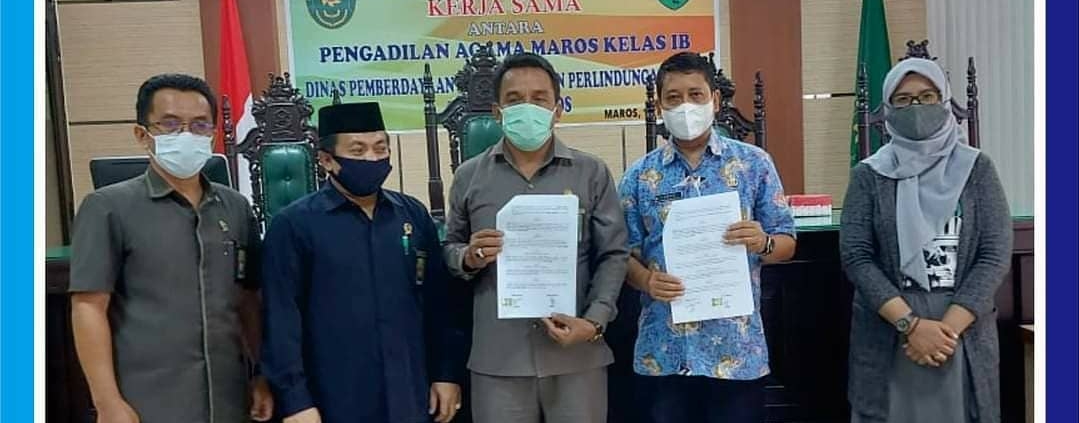 Penandatanganan Kerjasama (MoU) antara Pengadilan Agama Kabupaten Maros Klas 1B dengan DP3A Kabupaten Maros